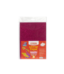 Carton cu sclipici 290gr/m2 A4, 5 buc, Fucsia